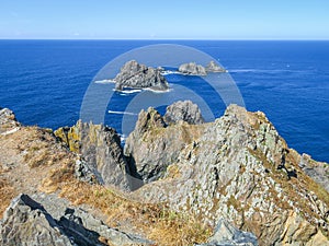 Rocks on the ocean at Cabo Ortegal, near Carino, La Coruna, Galicia photo